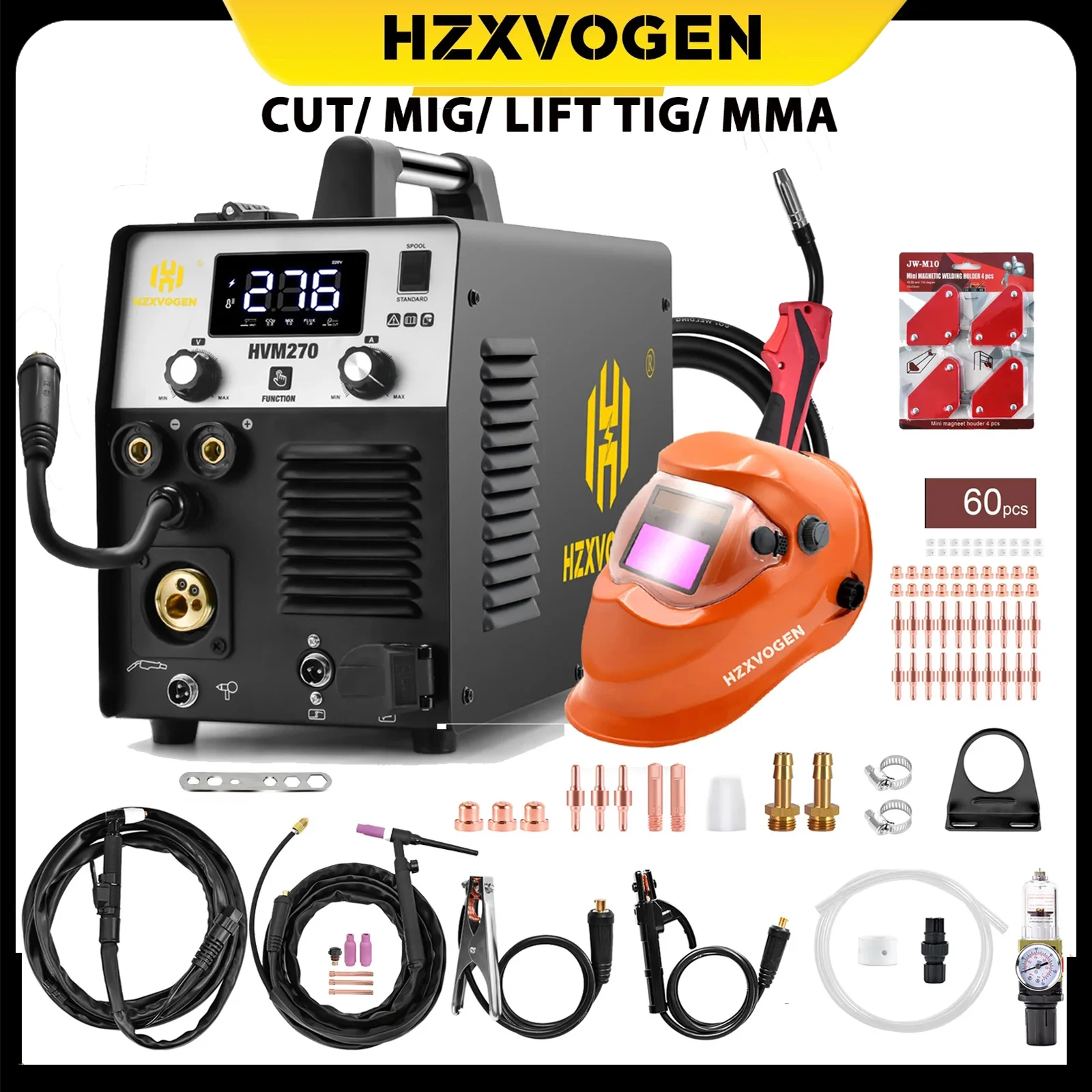 5 In 1 Plasma Cutter Welders Digital Screen 220V Cut/MMA/Gas/Non-gas Mig/Lift TIG Inverter Welding Machine 1/5 Kg Wire,welding welders