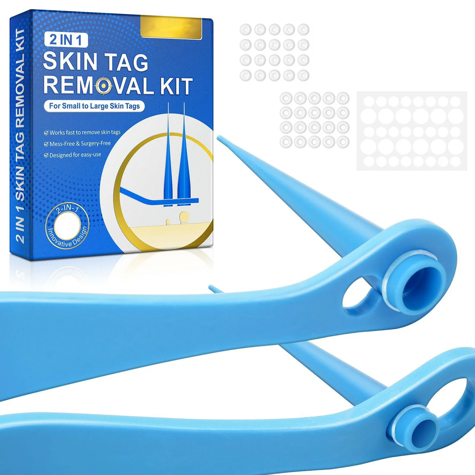 2 In 1 Auto Skin Tag Removal Kit Painless Mole Wart Remover Equipment Micro Skin Tag Treatment Tool Easy To Clean Care Tool