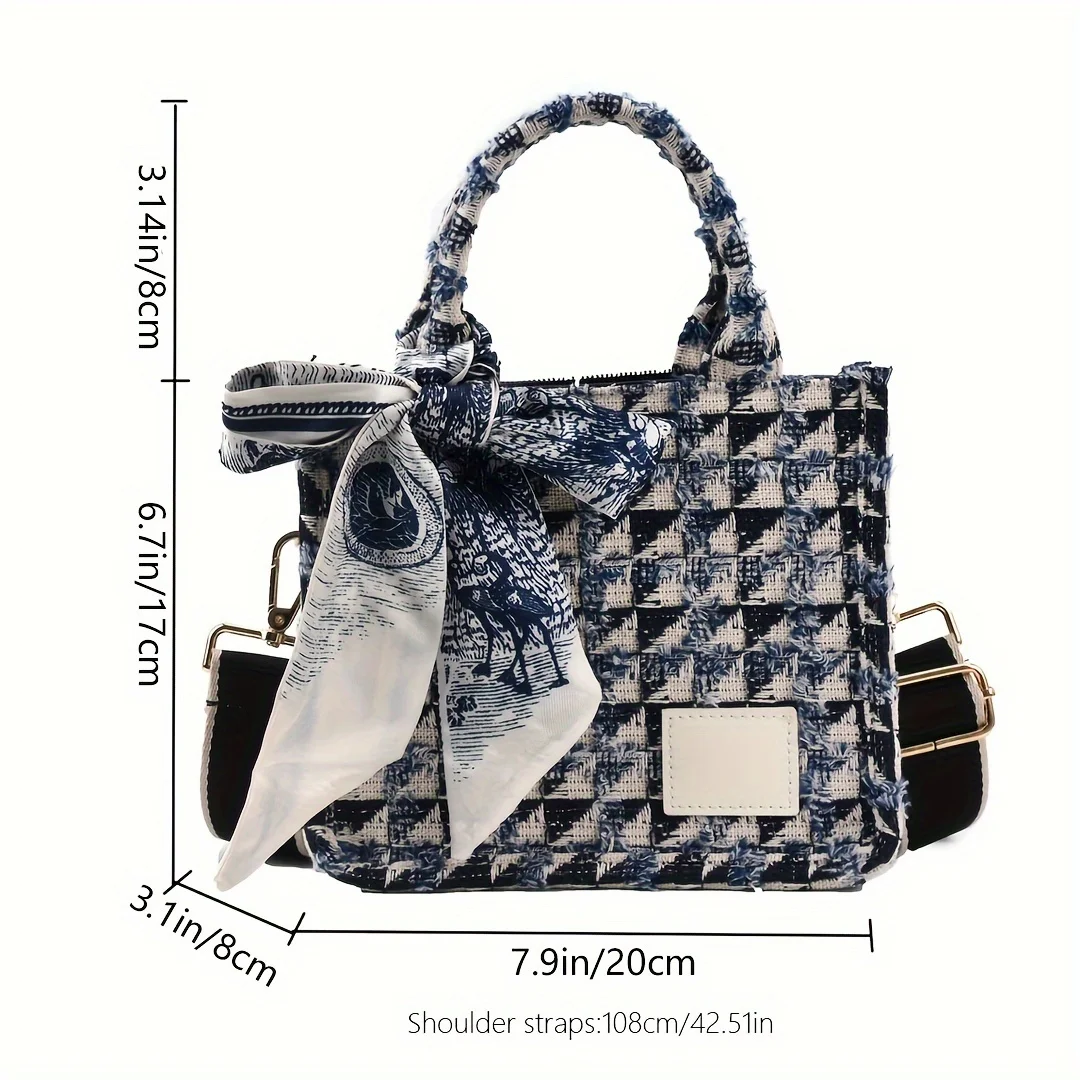 Mini borsa a tracolla vintage in tela retrò, borsa a mano e borsetta eleganti da donna_voghion.com