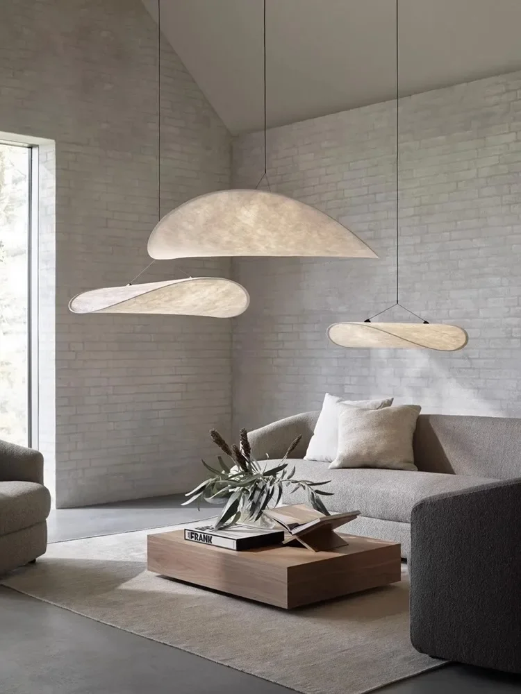 Minimalist Wabi Sabi Silk Pendant Lights Living Bedroom Bar Lustres Led Chandelier Loft Hanging Home Indoor Decor Lamps Fixtures 2