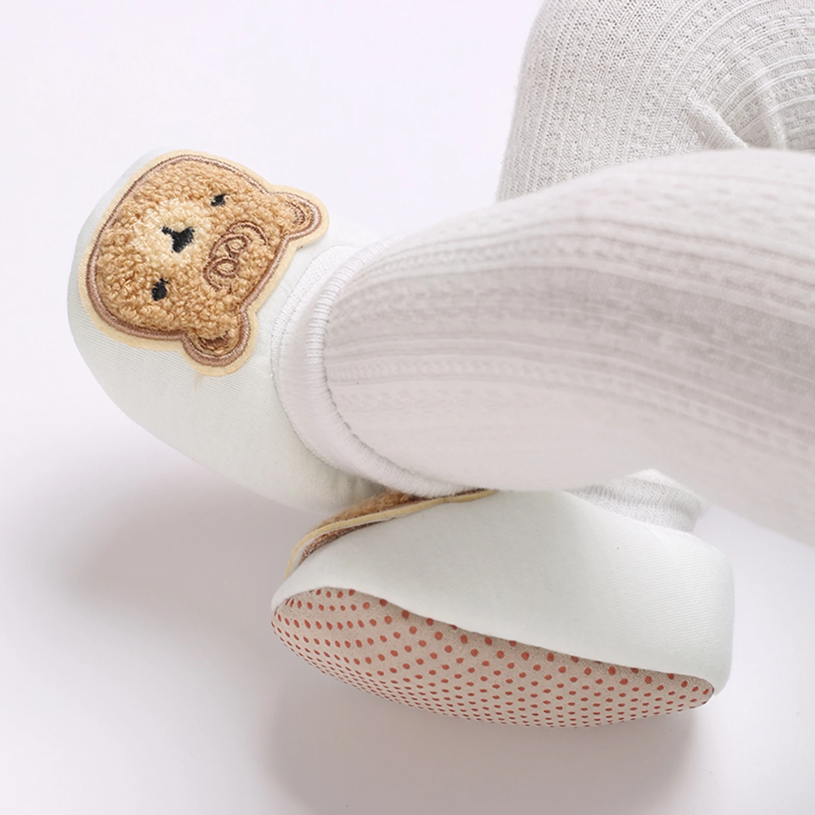 New Born Baby Shoes Slippers Floor Socks Spring Autumn Soft Anti-Slip Booties Footwear Bear Embroidery Infant Sock Shoes