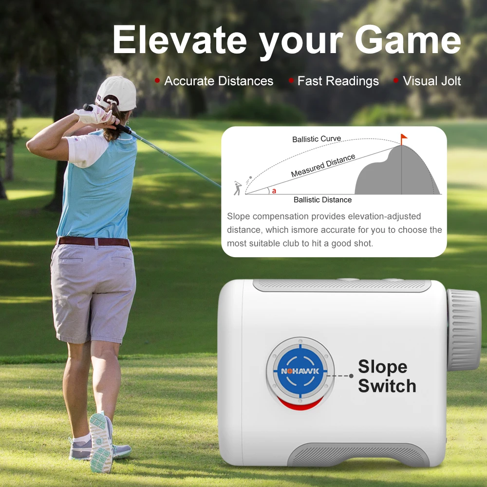 Golf Laser Rangefinder with Slope Switch Flag Locking Vibration and Magnet 6X Ma