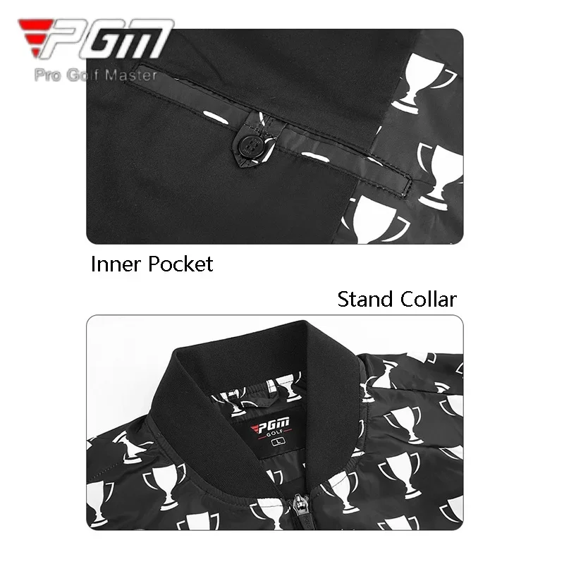 PGM Men Golf Jackets Waterproof Windproof Full Zipper