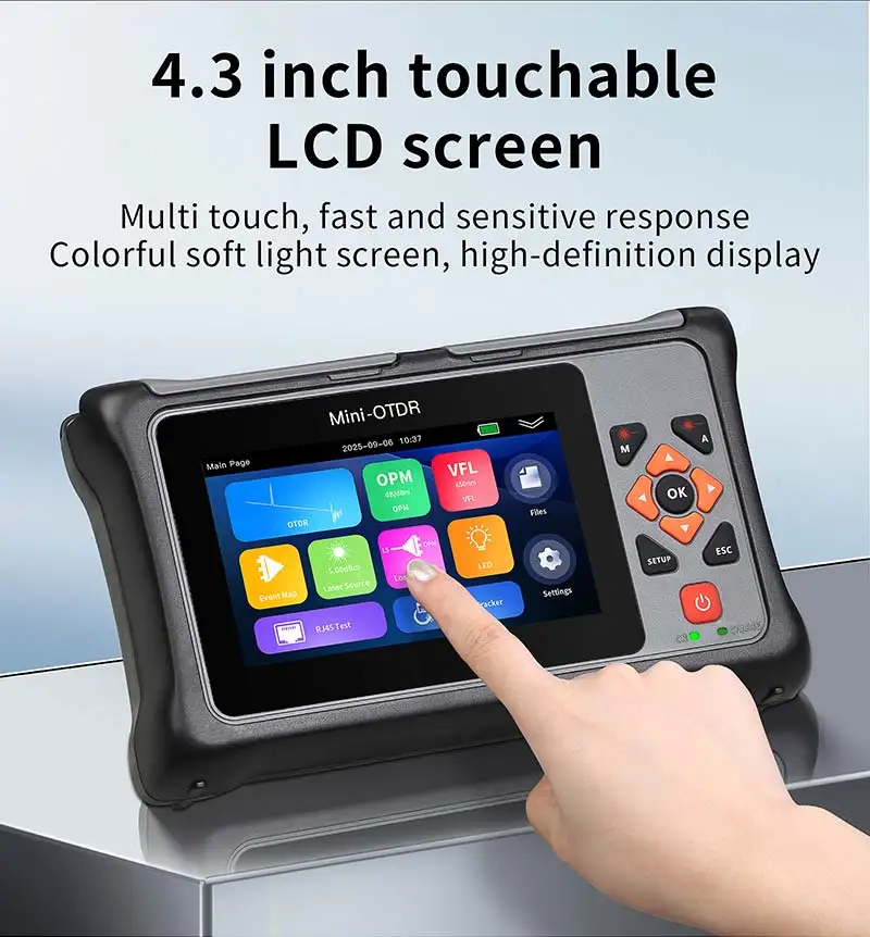 KP800 Mini-OTDR 100KM 1310/1550nm Fiber Optic Cable Tester Optical Time Domain R