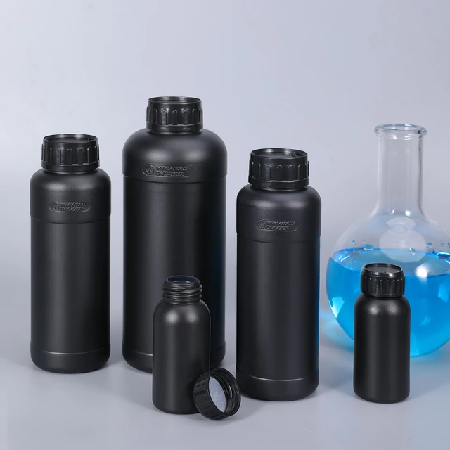 Bouteilles en plastique vides 250ml / 500ml / 1l Réactifs chimiques  liquides Hdpe Conteneur Cosmétique Aliments