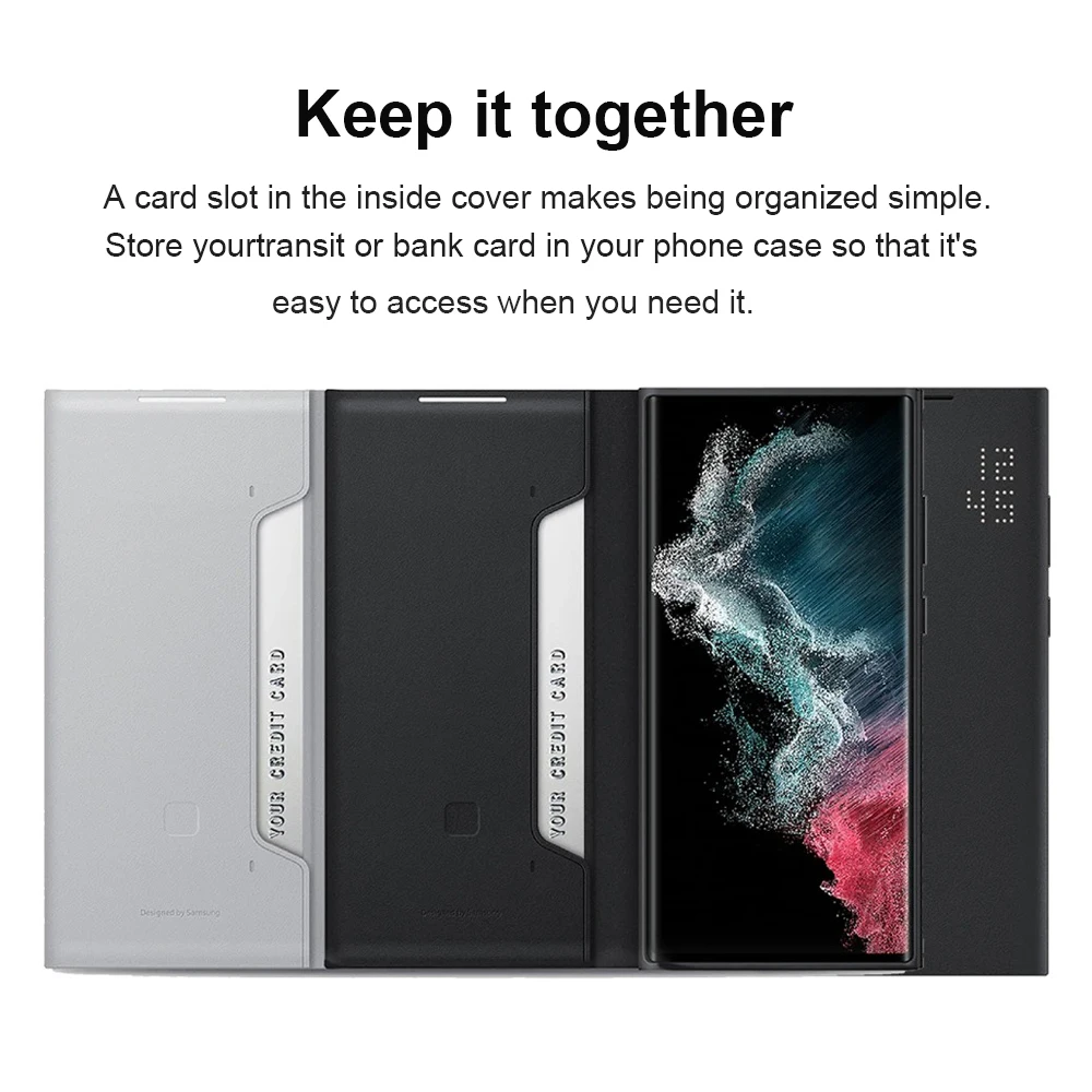 SAMSUNG - GalaxyS22 Ultra Smart LED View Cover/グレー Official Samsung Smart LED View Cover Grey Case - For