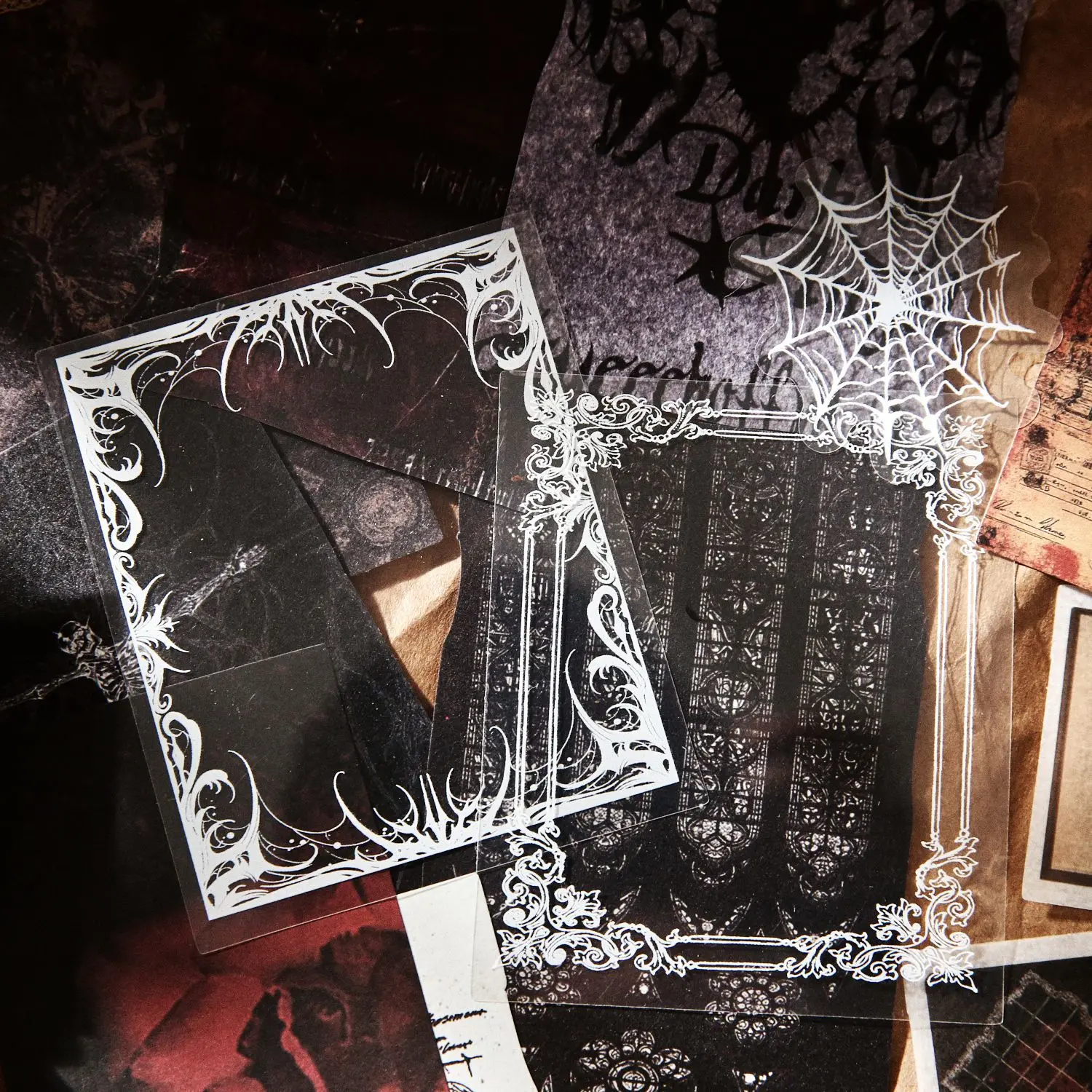 200개/봉투 INS 빈티지 문학 스타일 재료 팩(사진 앨범, 플래너, 스크랩북용), 4가지 스타일(스티커 스파크)