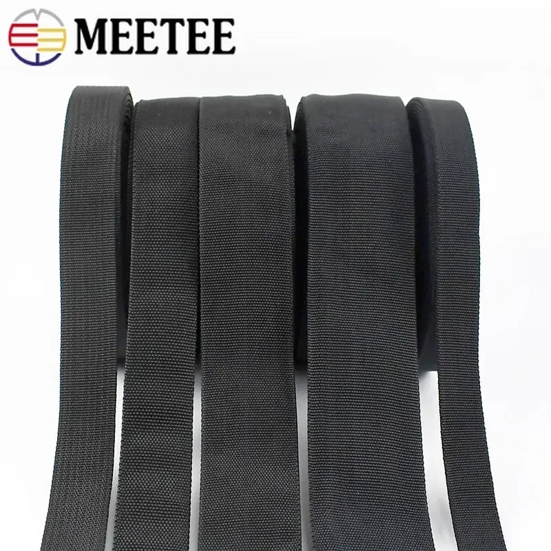 Meetee 가방 스트랩용 더블 레이어 폴리에스터 웨빙 리본, 할로우 튜블러 테이프, 의류 장식 밴드 액세서리, 10M, 20-50mm