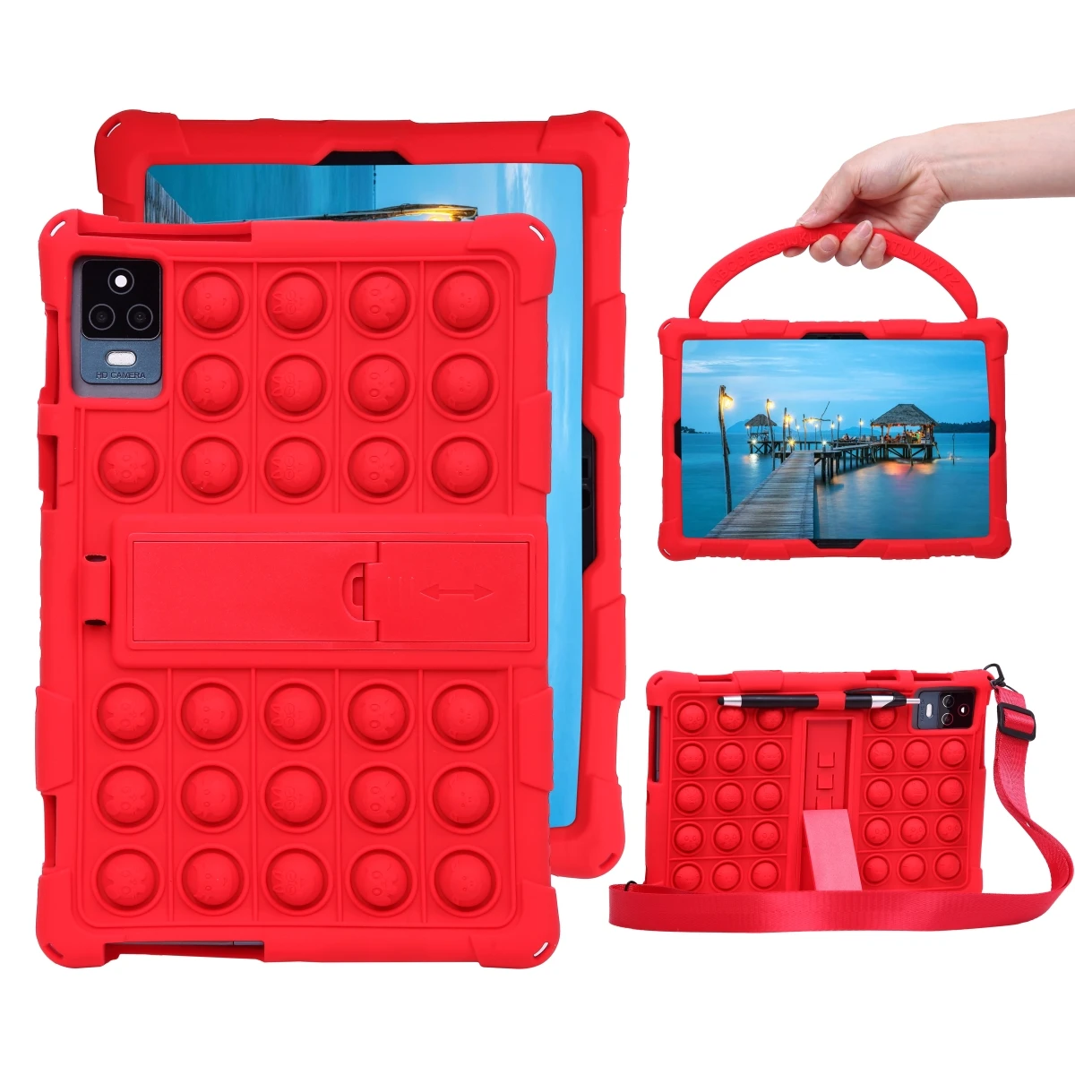 

Чехол для планшета Xiaomi Pad 5 21051182G 21051182C Pad 5 Pro M2105K81AC 11 дюймов, чехол с откидной ножкой и плечевым ремнем для детей