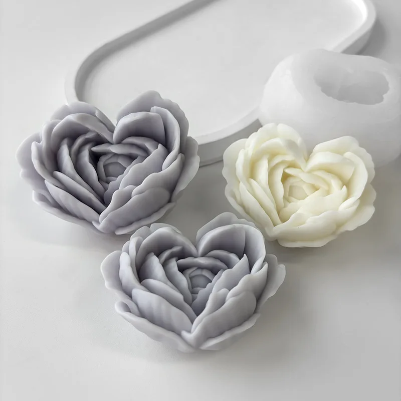 Love Flower Mold Rose Aromatherapy DIY Flower Mold Handmade Soap Drop Glue Gypsum Candle Silicone Mould Candle Making Kit