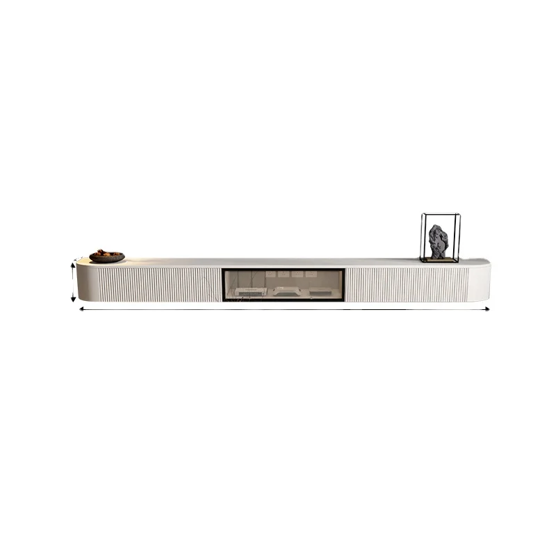 

YY Living Room Small Apartment Solid Wood White Hanging Suspension TV Stand