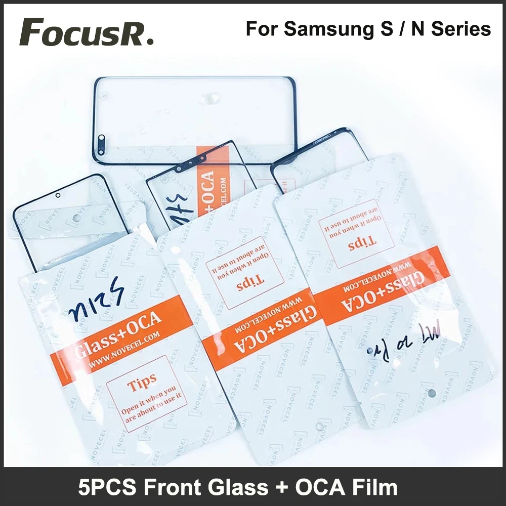5 Pezzi Frontale Esterno In Vetro Len Con Colla Oca Per Samsung Galaxy S22 S21 S20 S9 S8 S10 Plus Nota 8 9 10 20 Schermo Lcd Ultra Ricondizionato