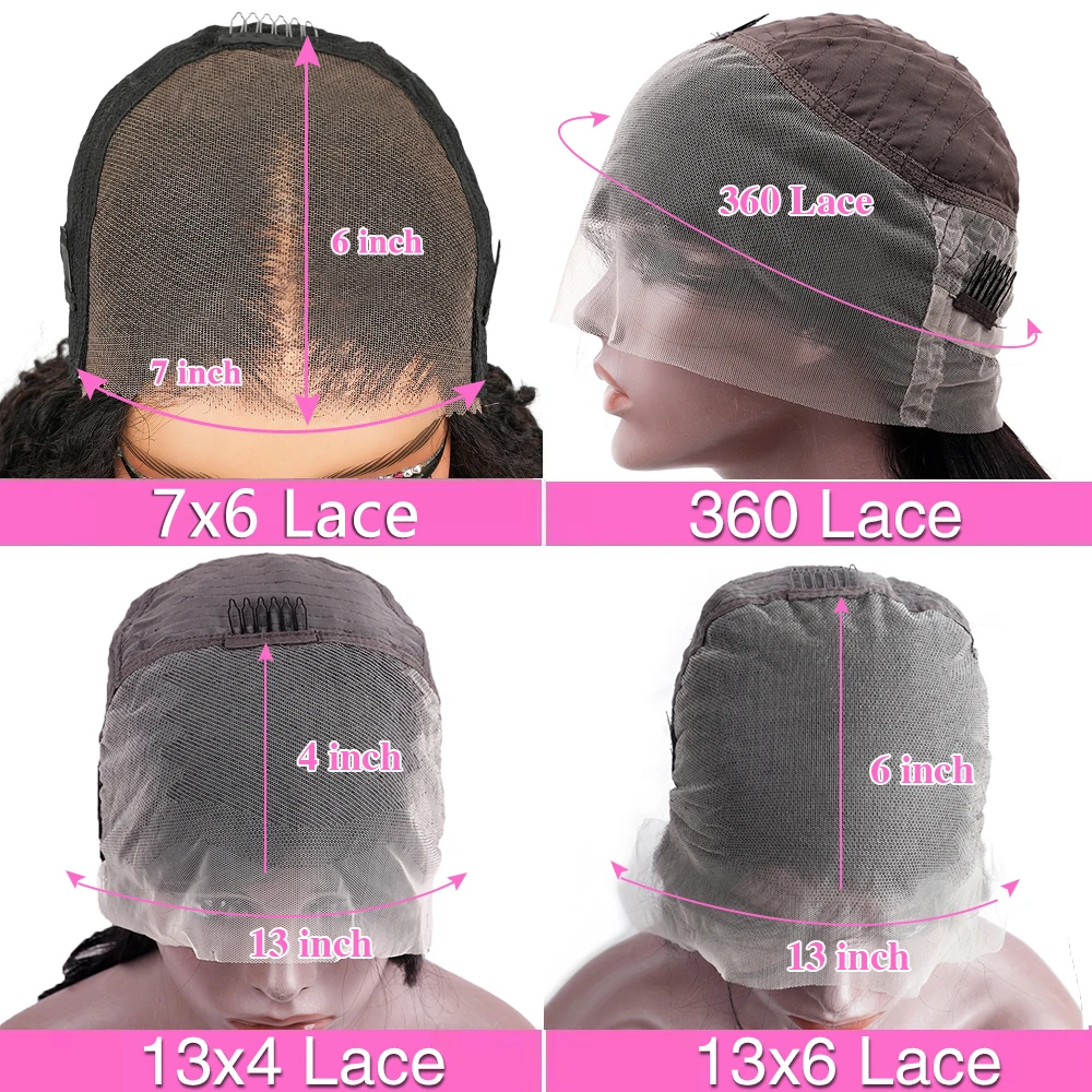 Deep Wave Lace Front Wigs Human Hair Pre Plucked 220 Density 13x6 13x4 HD Lace Front Wigs with Baby Hair Curly 7X6 Glueless Wigs