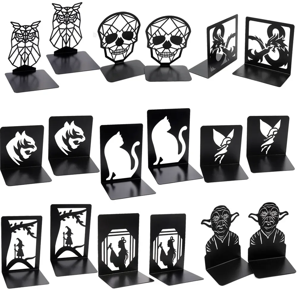 Metal Bookends Book Organizer Book Holder Book Stand Book Terminal for Home Desk Storage Office Supplies