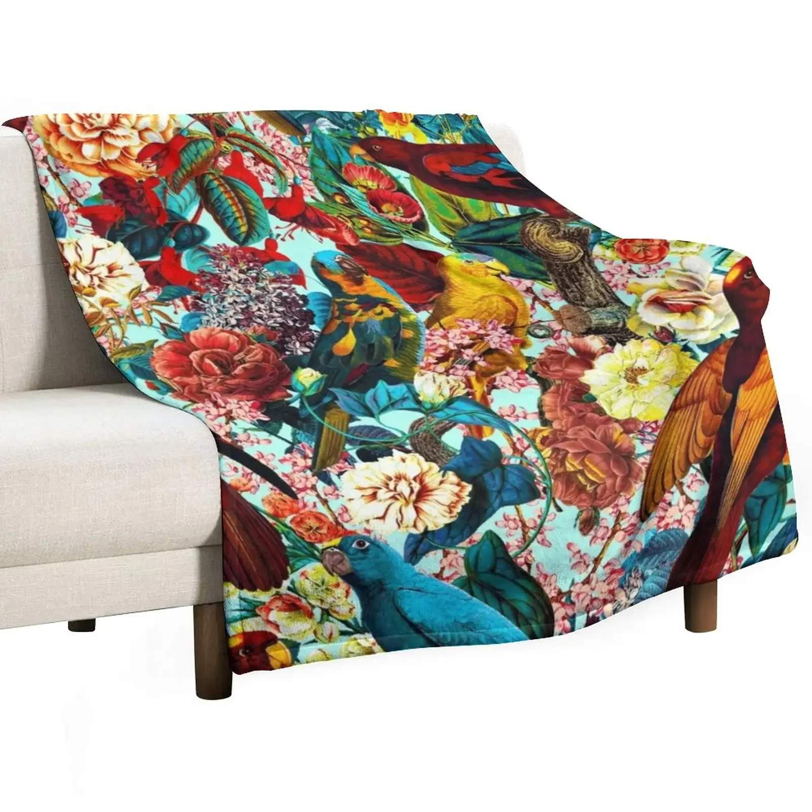 

FLORAL AND BIRDS XV Throw Blanket Beautifuls Luxury Throw Blankets