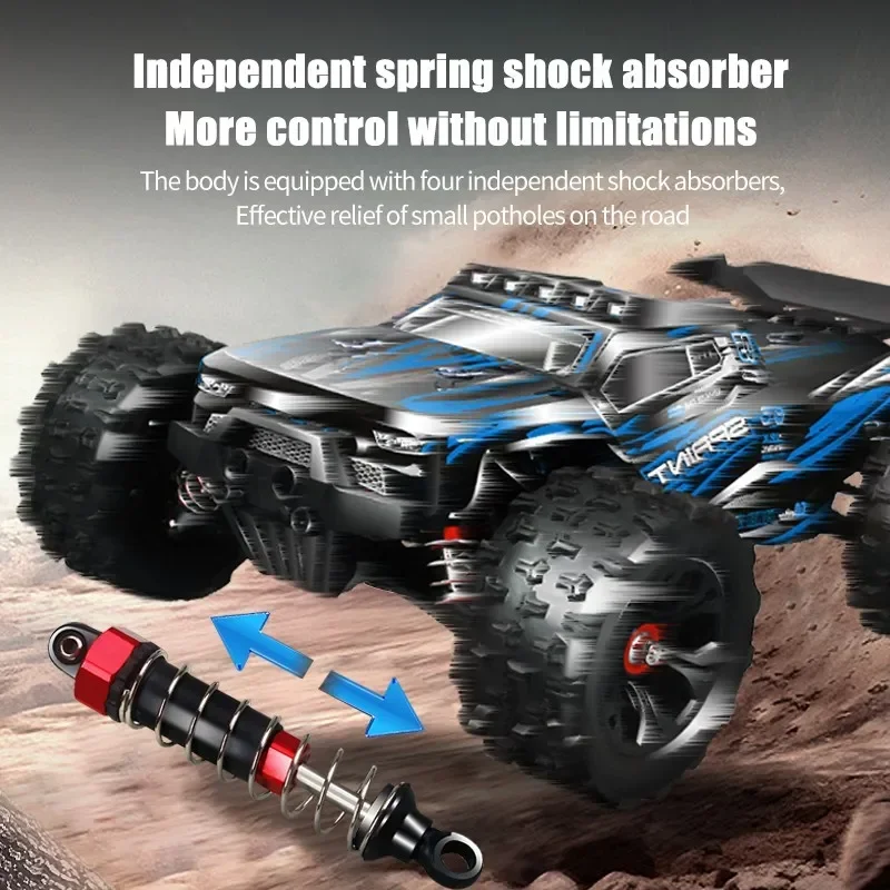 Châssis de la Voiture RC 85KM/H 9522PRO 2 Batteries - Tout Terrain montrant les deux batteries et le moteur.