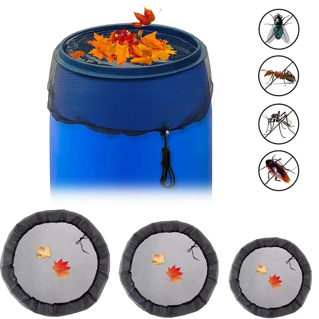 80-95 Cm Hálóháló Burkolat Kerti Esőhordók Háló Kültéri Víz Összegyűjtő Vödrök Esővédő Esővíz-Tartály Védelmező Ellátás