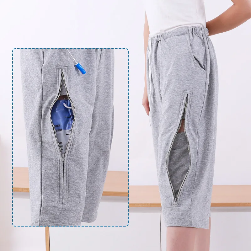 Adult Diaper Pants Bladder Stoma Elderly Pants Collection Urine Bag Storage Incontinence Drainage Patient Care Cropped