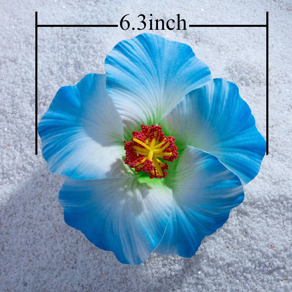 10pcs Hibiscus Fleurs Hawaï Party Summer Party Décorations Fleurs Artificielles DIY Hula Filles Favor Décoration Florale Rouge