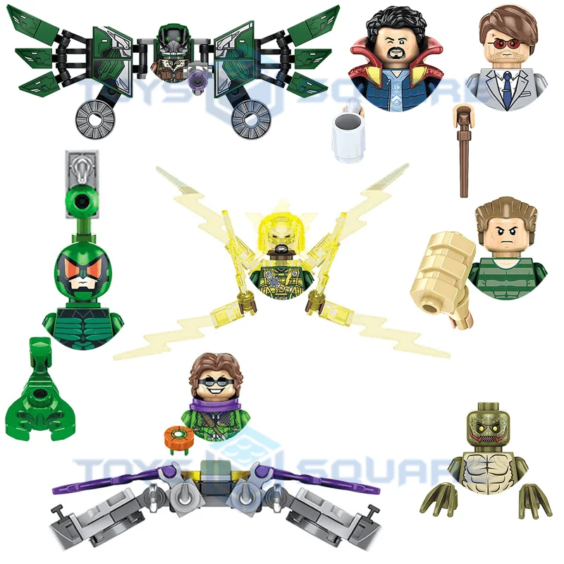 

The Doctor Electro Strange Daredevil Lizard Green Goblin Sandman Vulture Scorpion Model Blocks MOC Bricks Set Gifts Toys KF6154