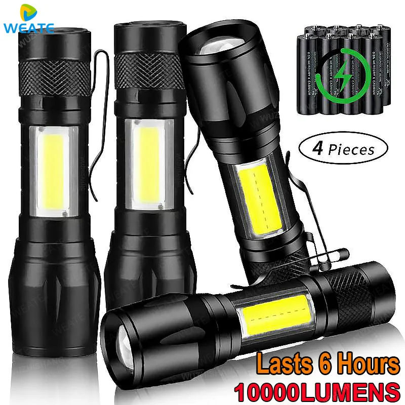 휴대용 충전식 줌 LED 손전등, XP-G Q5 플래시 라이트, 토치 랜턴, 3 가지 조명 모드, 캠핑 조명, 미니 LED 손전등
