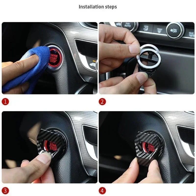 Enhanced Car Engine Start/Stop Button Decorative Cover - Interior Auto Accessory