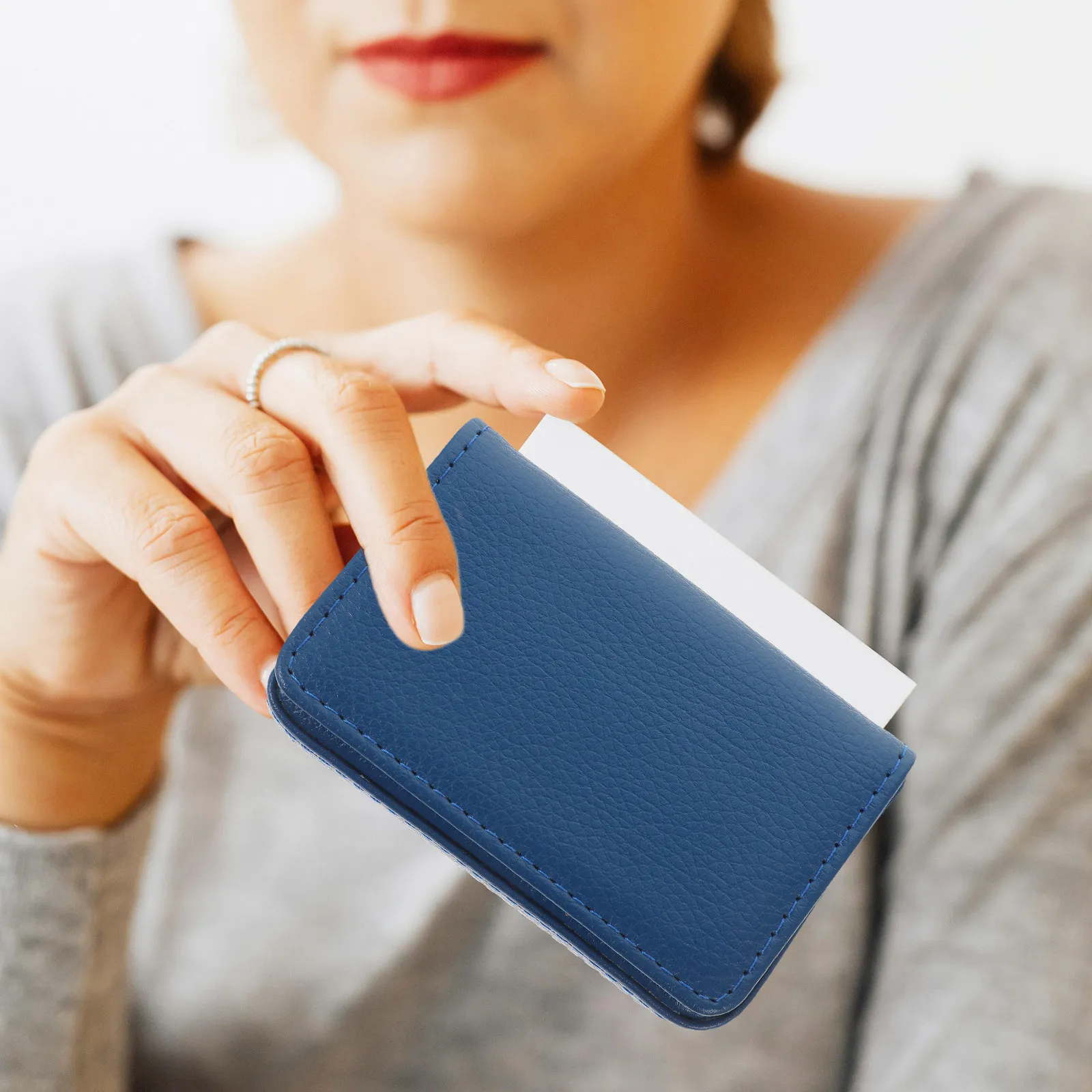 전문적인 데스크탑 명함 홀더 박스 사무실용 대용량 카드 보관 케이스 휴대용 간편