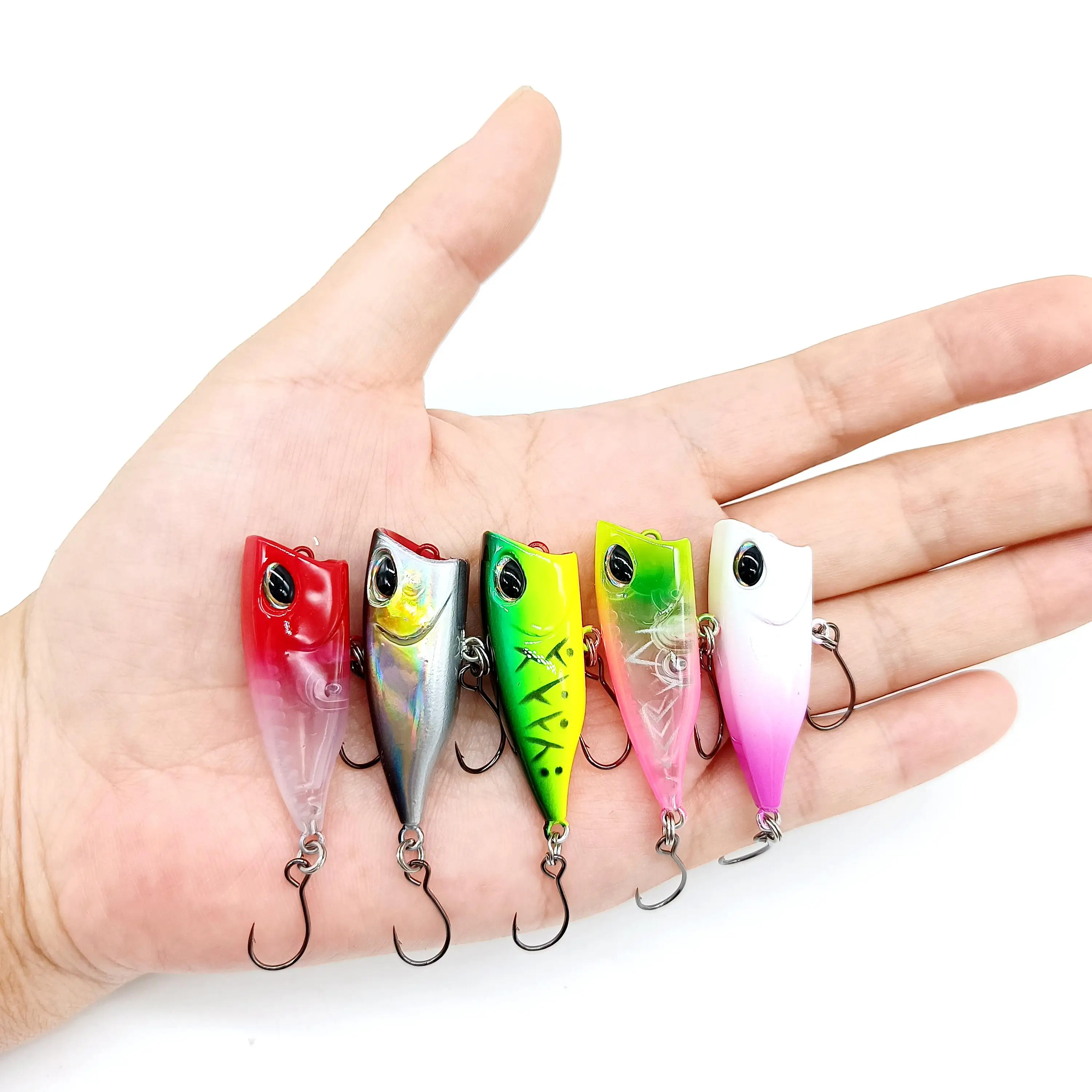 Mini Popper Fishing Lures 3.2g/40mm Small Topwater Hard Bait Artificial Wobblers Plastic Pesca Fishing Tackle fishing lure 1PCS For DUODUOYU