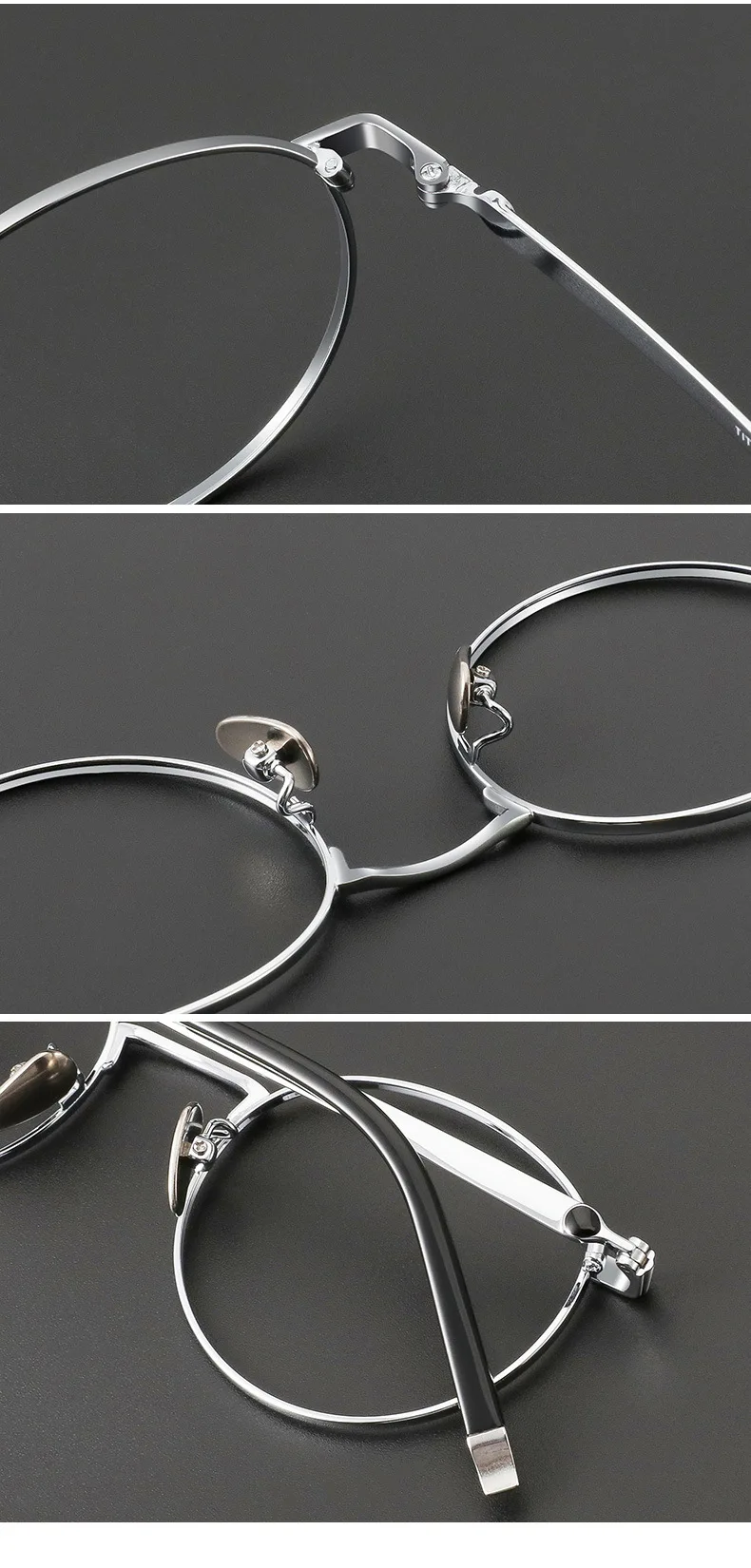 Titanium Reading Glasses - Lightweight Round Frame, Anti Blue Light, Single Focus Lenses