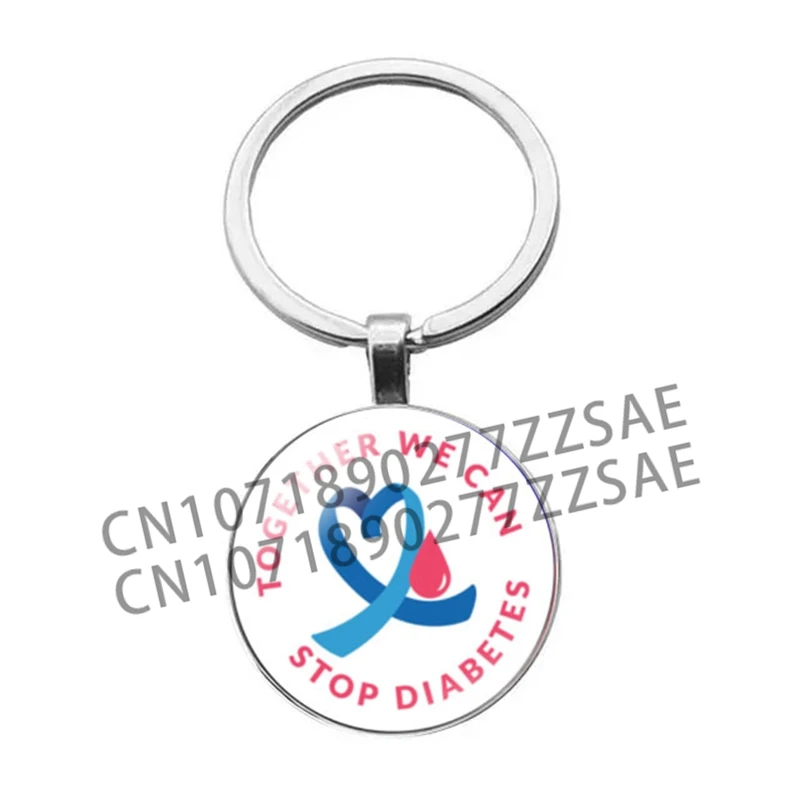 Portachiavi Medico Diabetico In Acciaio Inossidabile Con Targhetta - Nero/Argento 2,8x5 Cm