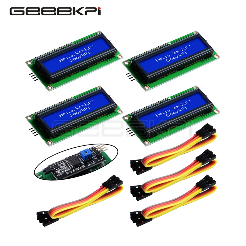 GeeekPi IIC I2C TWI Serial LCD 2004 20x4 Display Module with I2C Interface Adapter Blue Backlight for Raspberry Pi Arduino STM32 DIY Maker Project BPI GeeekPi IIC⁄I2C TWI Serial LCD 1602 16x2 Display Module with I2C