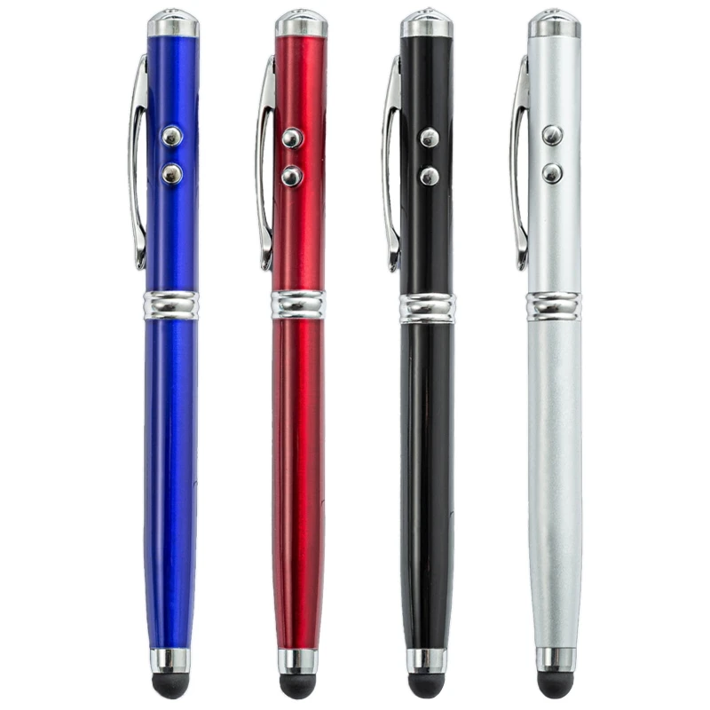 

4 in 1 Tablet Stylus Ballpoint Pen LED Flashlight 1.0mm Point