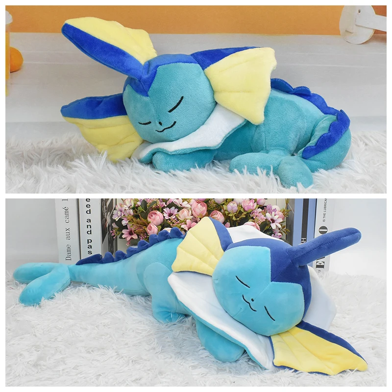 New Pokemon Sleeping Pillows Cubone Chikorita Eevee Galarian Ponyta Soft Stuffed Dolls Cushion Kawaii Lucario Slowpoke Toy Gifts