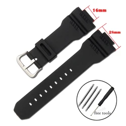 Waterproof Silicone Rubber Watch Band Replacement, 16x28mm Strap, Compatible with G - 7900 Series (Black)