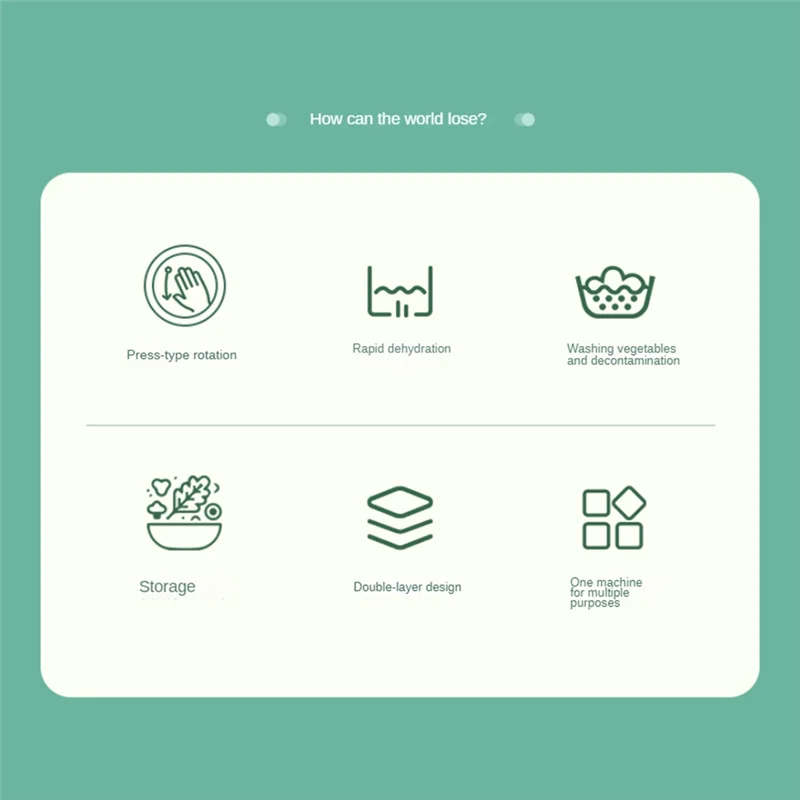 B82B-Salad Spinner Manual Lettuce Spinner For Vegetable Prepping, 1-Handed Pump Fruit Spinner Dryer Fruit Washer