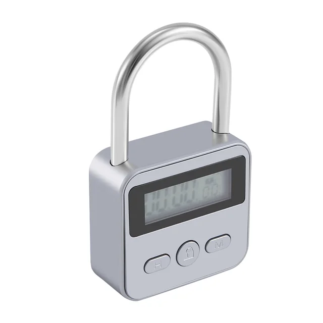 A41Z-Metal Timer Lock LCD Display Multi-Function Electronic Time 99 Hours Max Timing USB Rechargeable Timer Padlock 6