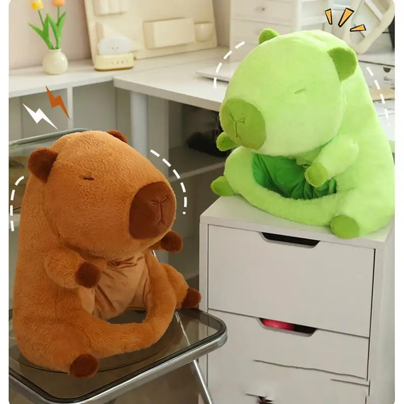 Funny Capybara Headwear Hat Cute Soft Capybara Plush Head Cover Animal Head Masque Cartoon Headwear Stuffed caps