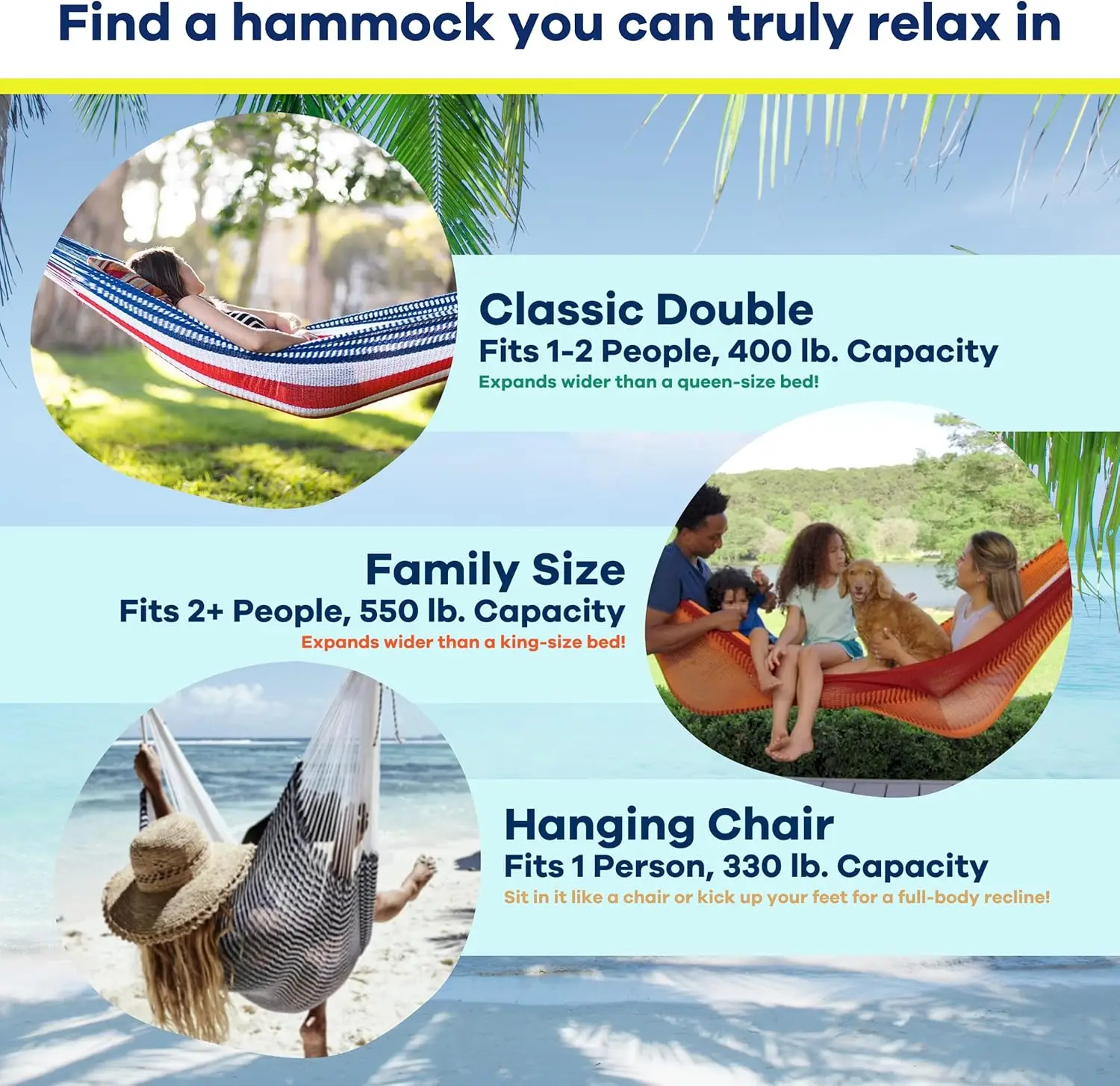 Handwoven Hammock by Yellow Leaf Hammocks-Double Size, Fits 1-2 PPL, 400lb max-Weathersafe, Super Strong, Easy to Hang, Ultr