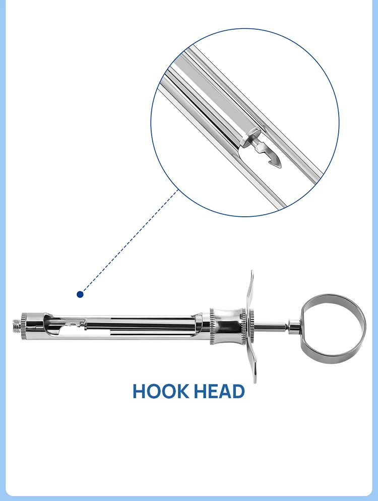 AZDENT Dental Aspirating Spritze 1,8 ml Hakenkopf Scharfer Kopf Chirurgisches Instrument Zahnmedizin Injektionsspritze Werkzeug Edelstahl – Detail 4