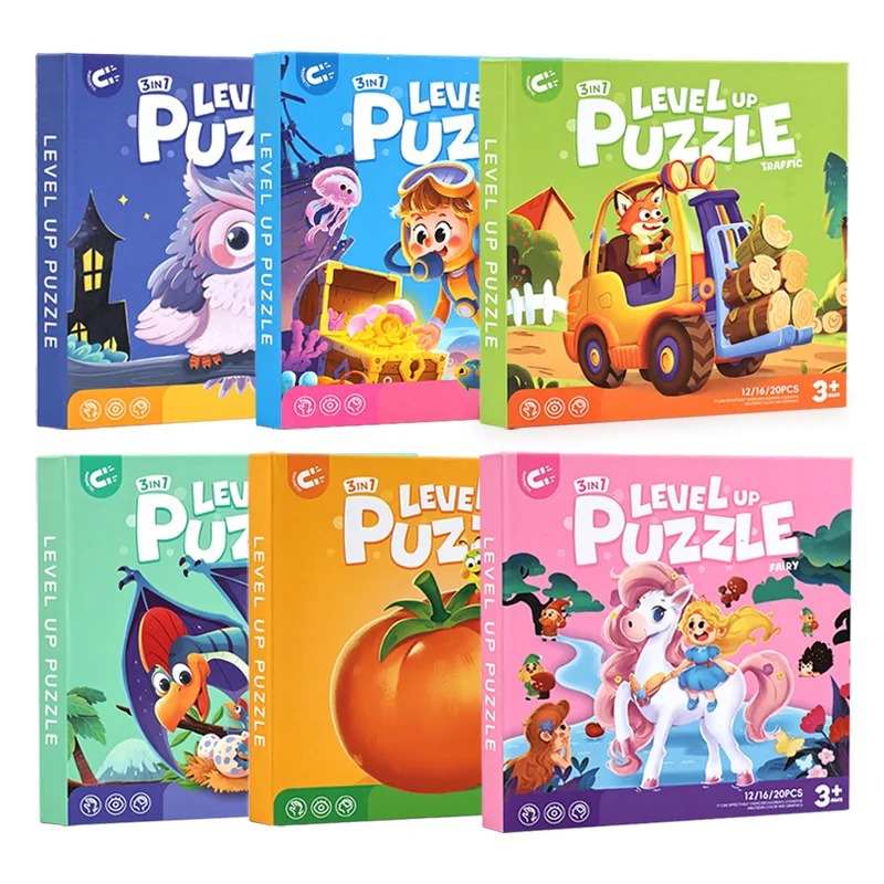 Children's Folding Magnetic Jigsaw Puzzle - Portable Travel DIY Toy Set (12/16/20 Pieces)