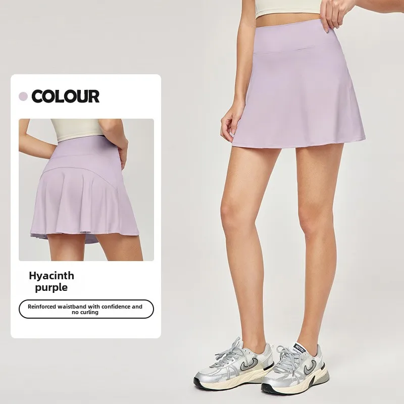New Two-piece Yoga A- Line Short Skirt Women's Anti-exposure Leisure Sports Short Skirt Seamless High Waist Fitness