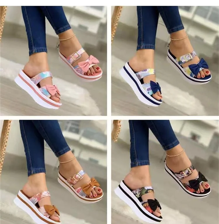 Women Shoes 2022 New Sandals Open Toe Shoes For Women Solid Color Ladies Shoes Casual Beach Wedge Sandals Light Zapatos De Mujer