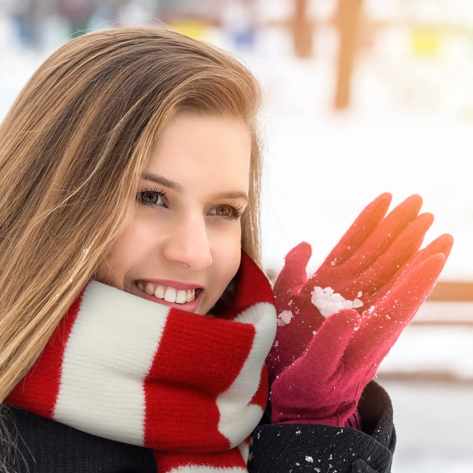 Red and White Striped Scarf Christmas Snowman Knit Gru Scarf Women Men Boys Girls Winter Warm Costume Decor Props Accessories