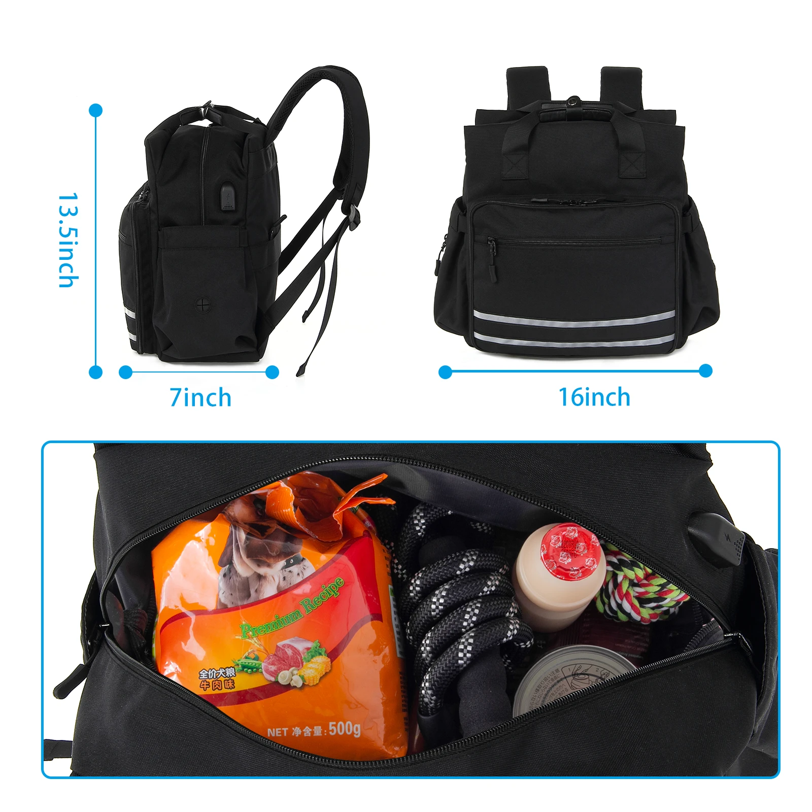 Outside Pet Backpack Waterproof Large Capacity Food Storage Containers Multi-functional Travel Camping Backpack Bags