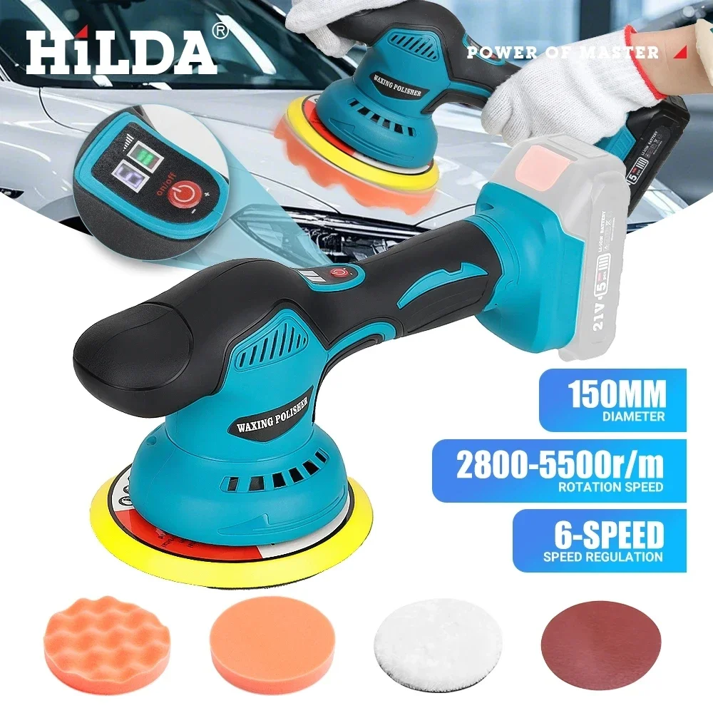 Car Polisher 6 Gears Digital Display Cordless Electric for Makita 18V Battery