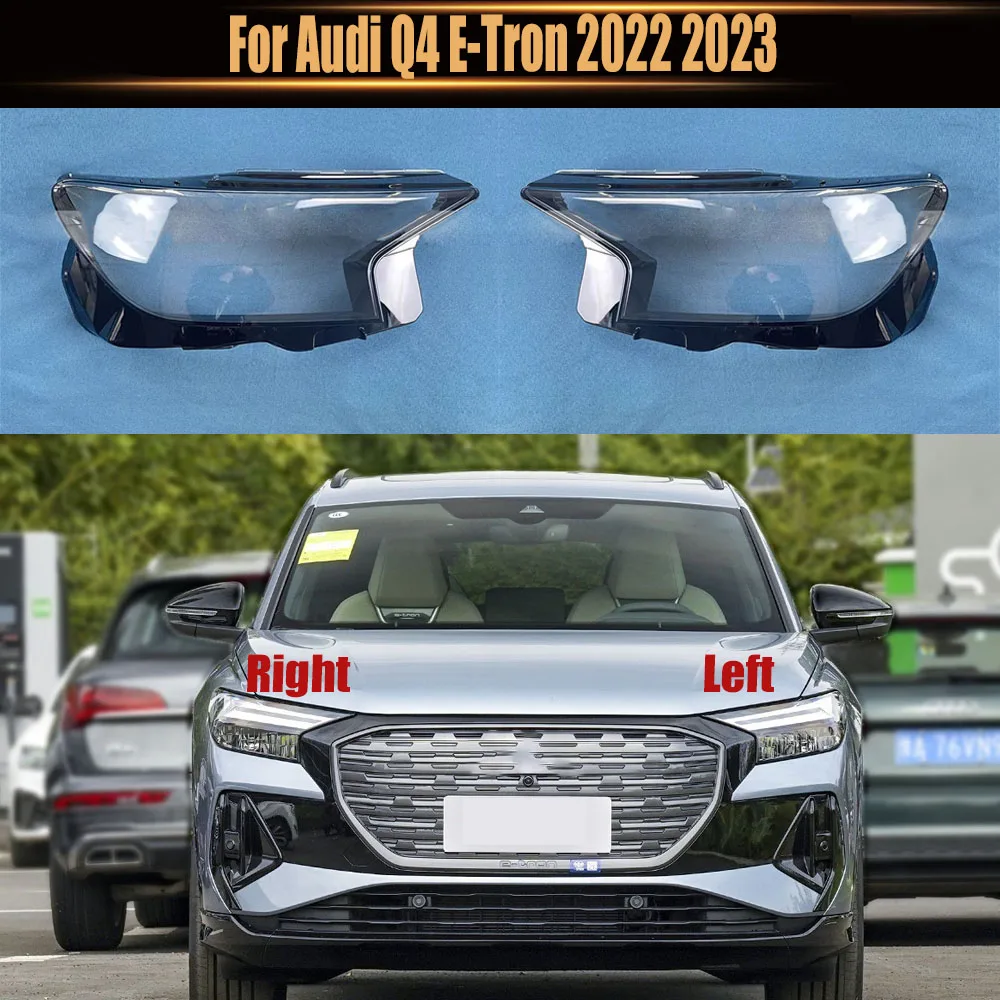 For Audi Q4 E-Tron 2022 2023 Car Accessories Headlamp Cove Headlight Shell Transparent Lampshade Lens Plexiglass