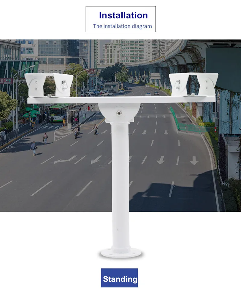 One To Two Crossbar Universal Duckbill Monitor Bracket Horizontal Arm One Point Two Surveillance CCTV Camera Bracket Double Gun
