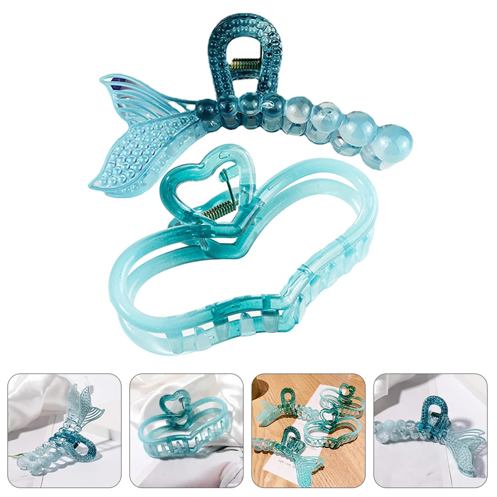 

Headwear for Women Banana Hair Clip Mermaid Shark Claw Accessories Plastic Clamp Clips