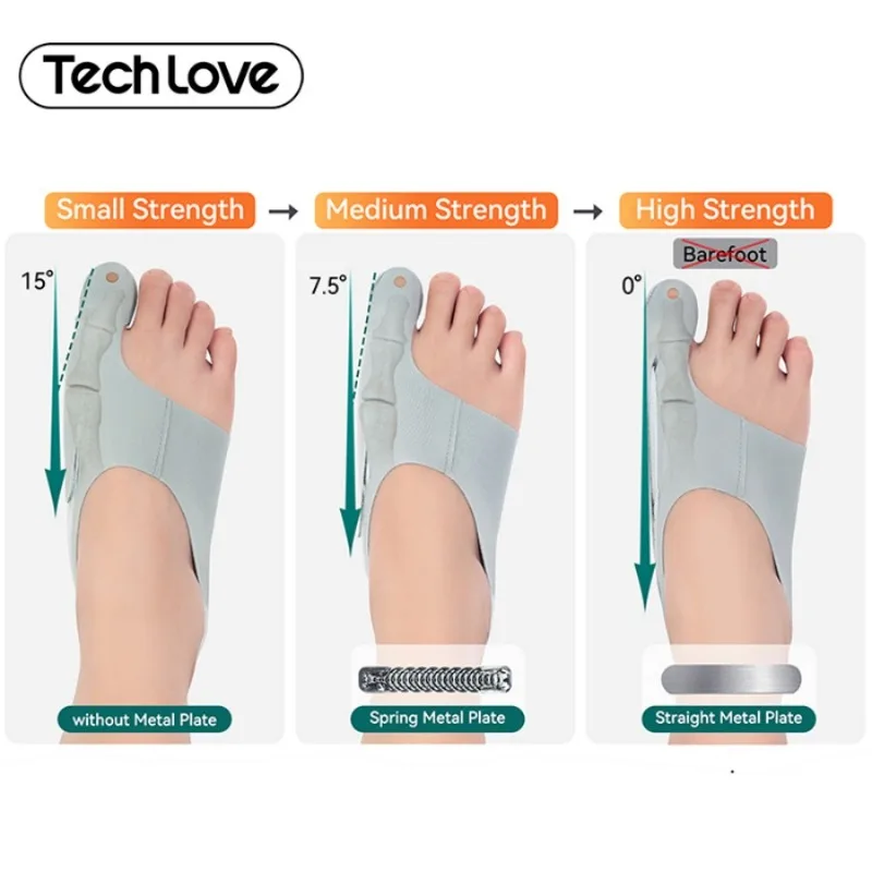 Tech Love Hallux Valgus Corrector Toe Straightener Adjustable Orthopedic Socks Relief Bunion Pain Feet Protector Foot Care Tools