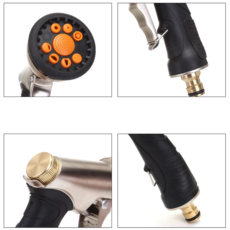 Hand-held Lawn Spray Watering 9 Spray Modes Hose Sprinkle Nozzle High Pressure Water Gun Multifunction For Garden Washing Car